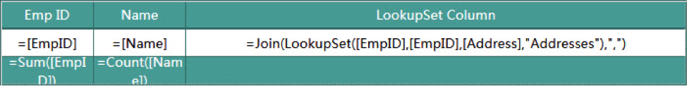 LookupSet Function