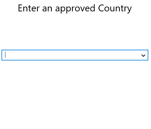 Enter an Approved Country2