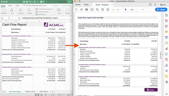 Render Excel Ranges Inside a PDF