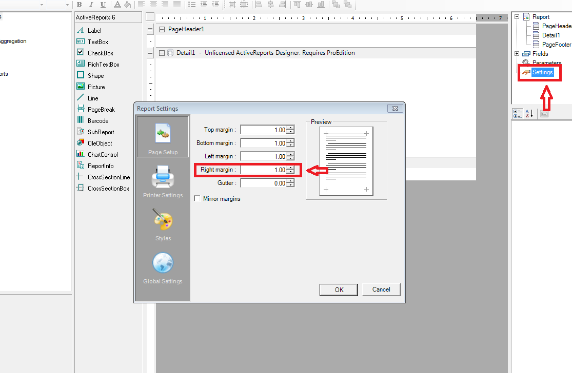 ColumnCount padding between Columns Help ActiveReports v36