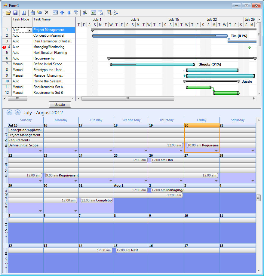 Componentone Gantt Chart