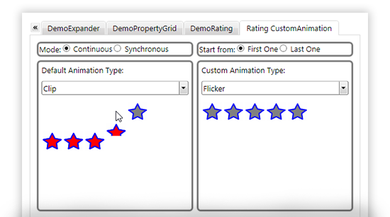 Ratings for WPF Animation