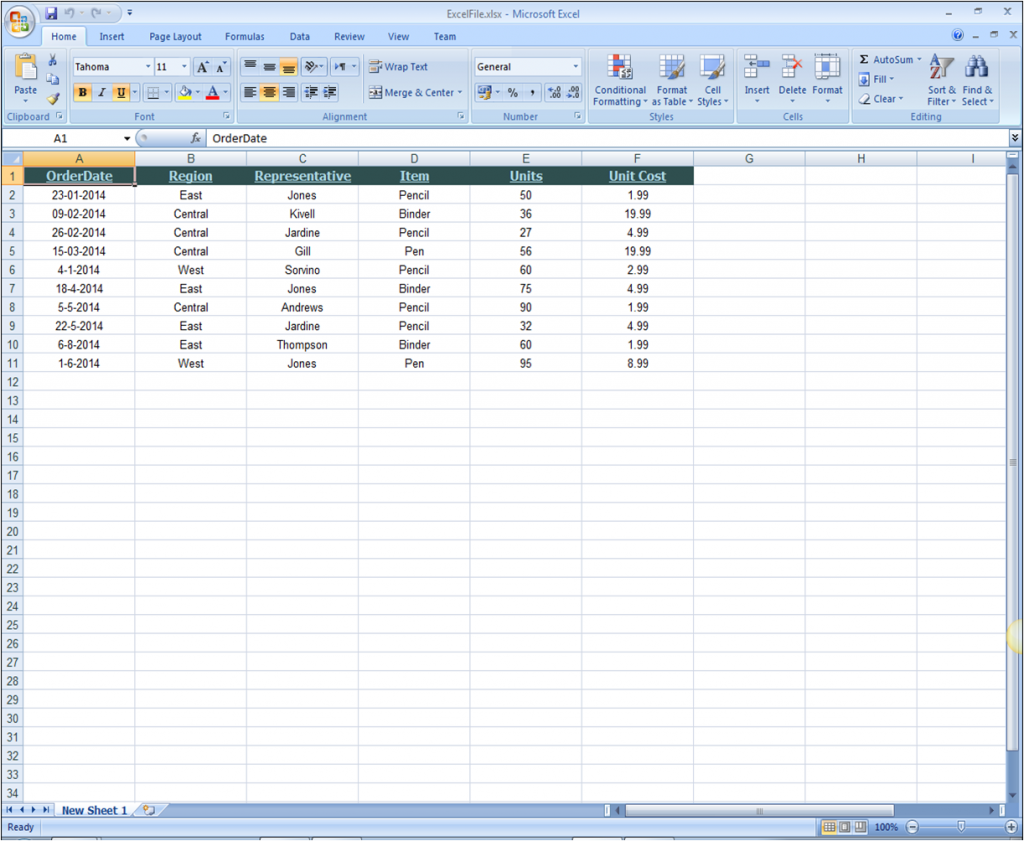 ComponentOne Studio Excel for NET for WinForms Excel Worksheet