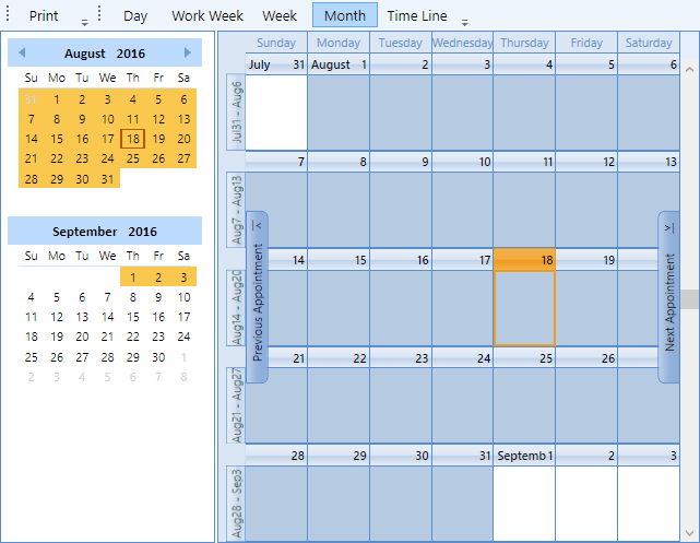 WPF Scheduling application