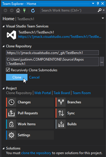 Building with C1Studio controls in Visual Studio Team Services