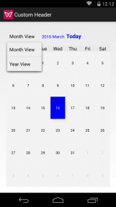 Xuni Calendar Custom Header on Android