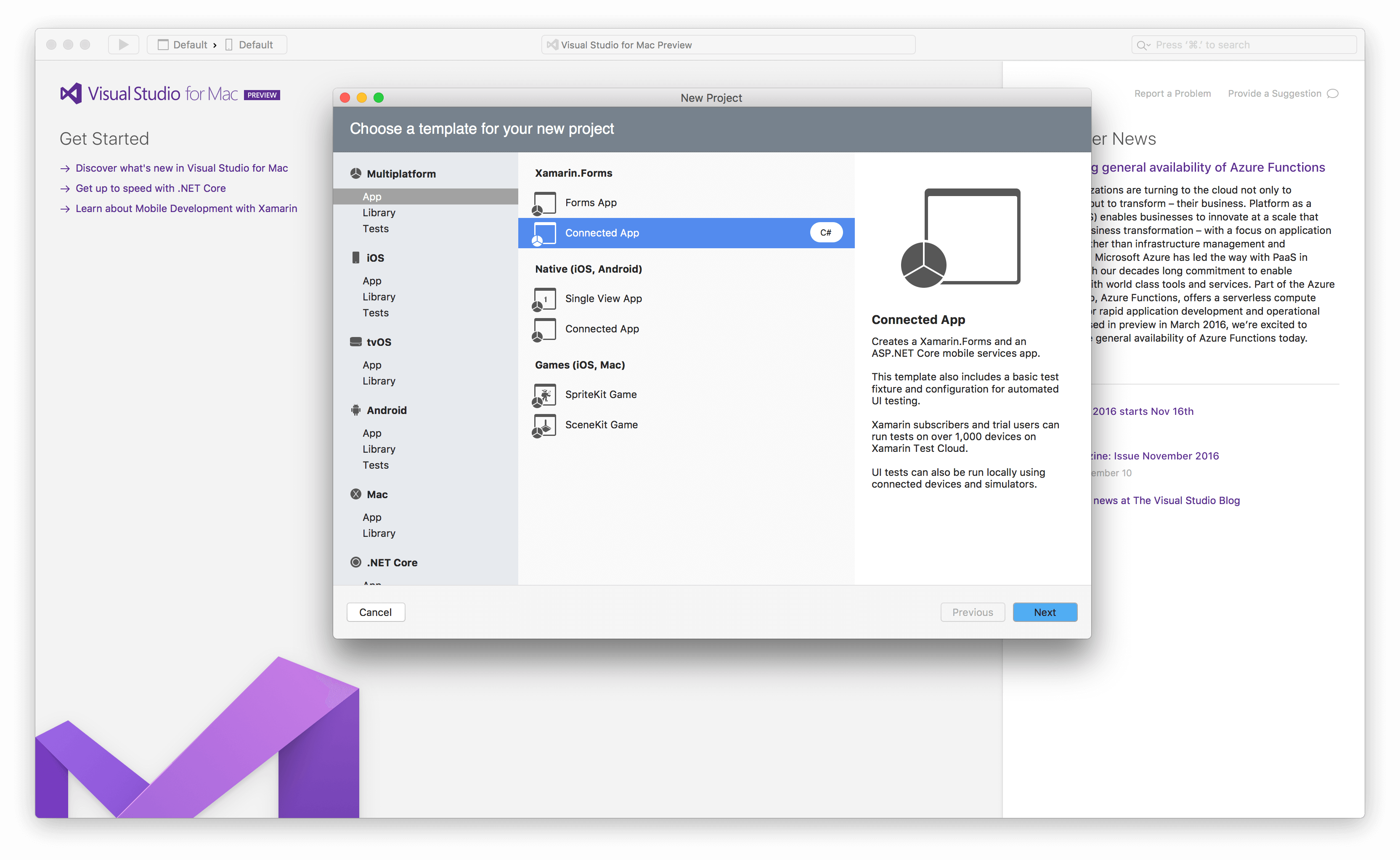 does visual studio community for mac support .net framework