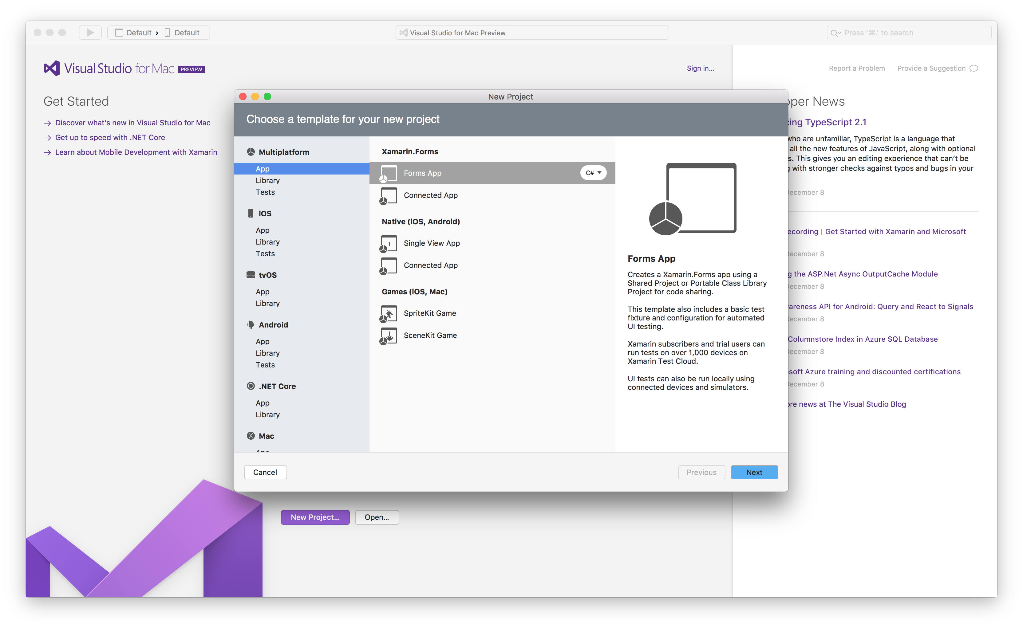 visual studio for mac xaml