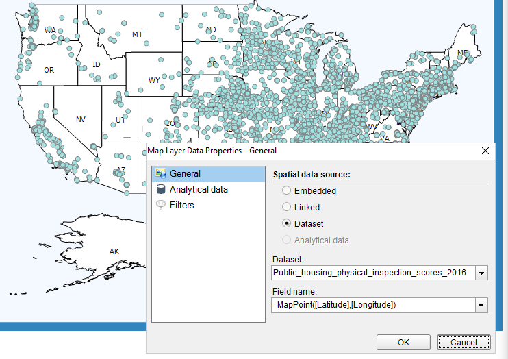 Display geospatial data on the map