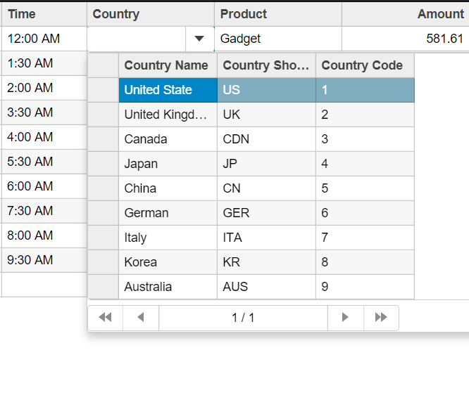 Multi-Column Combo Sample